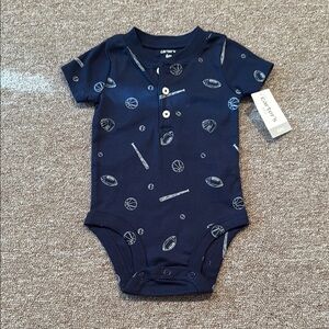 Carter's Blue Bodysuit One Piece with Playful Pattern